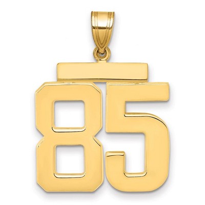 Black Bow Jewelry 14k Yellow Gold, Athletic Collection, Large Polished Number 85 Pendant