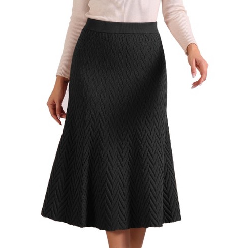 Allegra K Women's Autumn A-Line Stretchy Knit Long Sweater High Waist Skirt - image 1 of 4