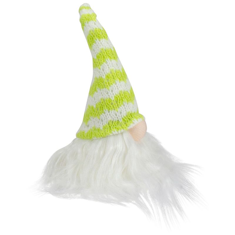 Northlight 7.5" Lime Green and White Striped Hat Spring Gnome, 3 of 6