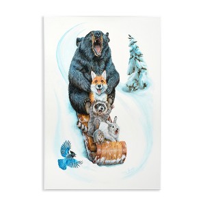 Stupell Industries Sledding Wildlife Snow Scene Wall Plaque Art - 1 of 4