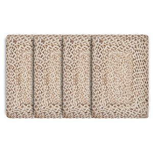 HomeRoots 19" Set of Four Ivory And Natural Jute Placemats - 1 of 4