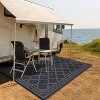 Reversible Plastic Straw Rug - Waterproof Outdoor Mat, Geometric Design for Patio, RV, Camping, Picnic - Indoor/Outdoor Use - 3 of 4