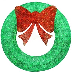 Luupatchy 48-inch Large Outdoor Christmas Wreath with LED lights, for Home, Door, Xmas Decorations - 1 of 4