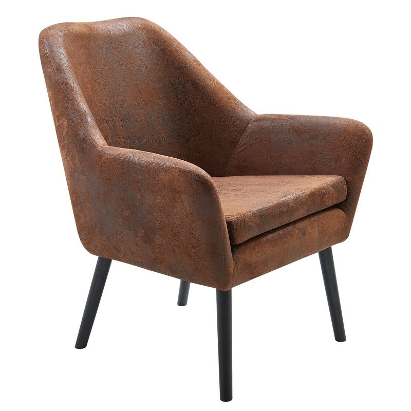 Divano Armchair with Aged Fabric and Solid Wood Legs Brown - Teamson Home, 5 of 6
