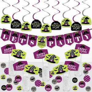 Big Dot of Happiness Happy Halloween - Witch Party Supplies Decoration Kit - Decor Galore Party Pack - 51 Pc - 1 of 4