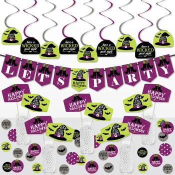 Big Dot of Happiness Happy Halloween - Witch Party Supplies Decoration Kit - Decor Galore Party Pack - 51 Pc