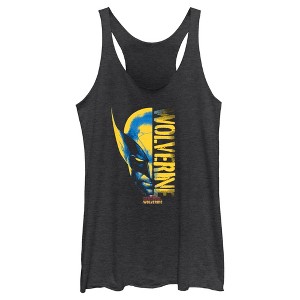 Women's Marvel: Deadpool & Wolverine Half Face Racerback Tank Top - 1 of 4