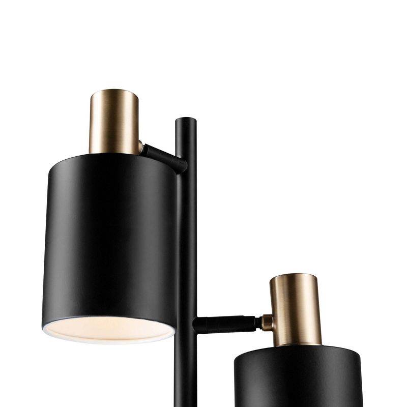 67&#34; Fiona 3-Light Matte Black Track Tree Lamp with Matte Brass Accents - Novogratz x Globe, 3 of 8