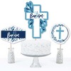 Big Dot of Happiness Baptism Blue Elegant Cross - Boy Religious Party Centerpiece Sticks - Table Toppers - Set of 15 - 3 of 4