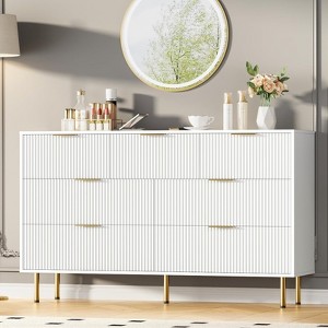 Fluted Dresser -  with 7 Wooden Chest of Drawers, Modern Storage Dressers for Bedroom, Living Room, Closet, Hallway, and Entryway - 1 of 4