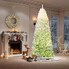TackView Prelit Artificial Christmas Tree, Pre-Lit Snow Flocked Pencil Christmas Tree with RGB & Warm White Lights, Foldable Base - 2 of 4