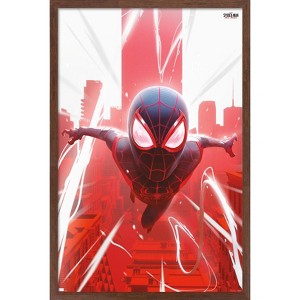 Trends International Marvel's Spider-Man: Miles Morales - Falling Framed Wall Poster Prints - 1 of 4
