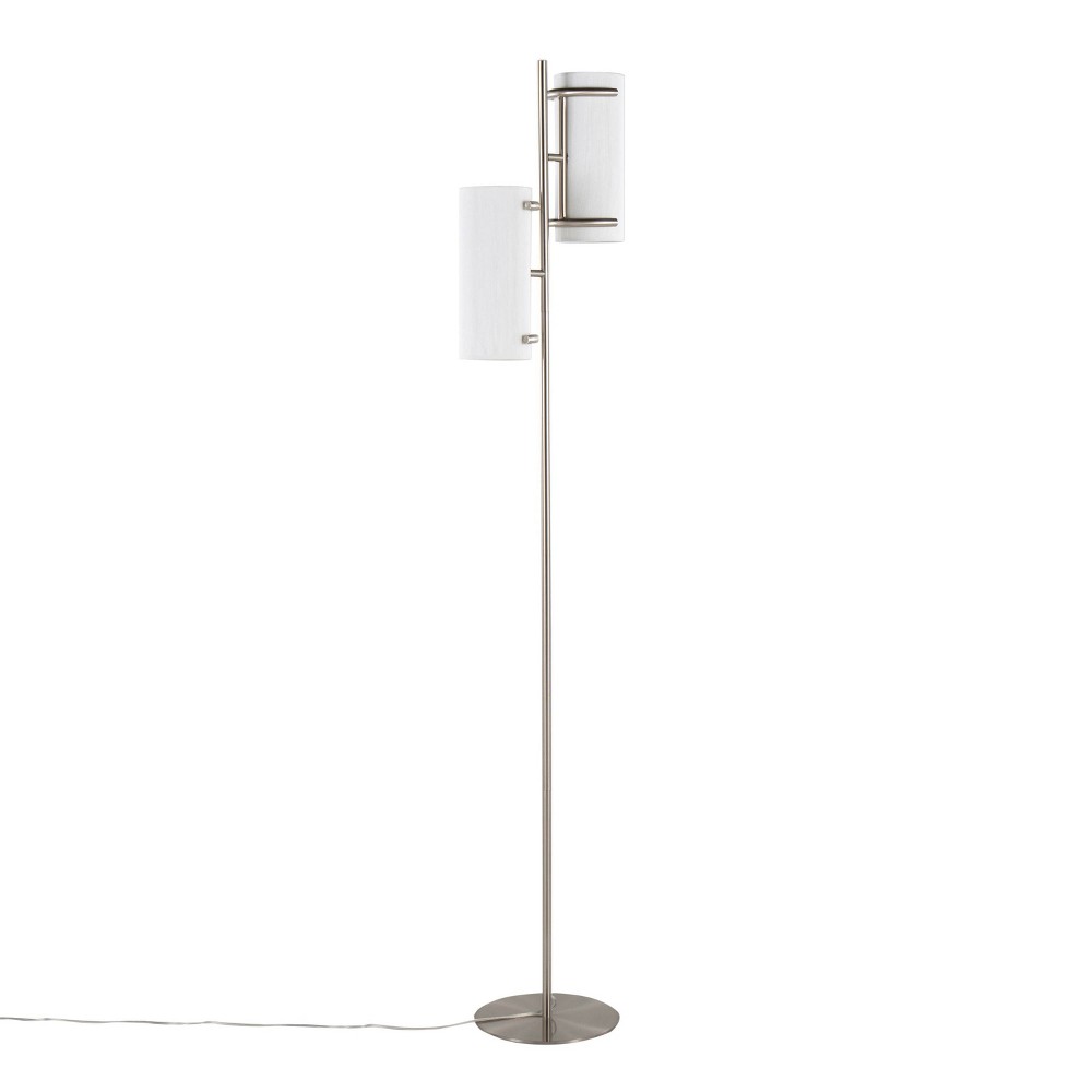 Photos - Floodlight / Street Light LumiSource Rhonda Contemporary/Glam Floor Lamp in Brushed Nickel with Whit
