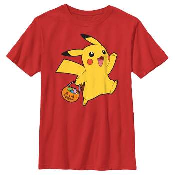 Boy's Pokemon Halloween Trick-or-Treating Pikachu T-Shirt
