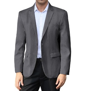Coolmee Men's Casual Blazer Slim Fit Sport Coats One Button Stylish Business Suit Jacket - 1 of 4