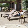 3pc Outdoor Five Position Adjustable Aluminum Curved Lounge Set Beige - Crestlive Products: Patio Furniture, Weather-Resistant - 2 of 4