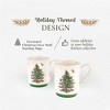 Spode Christmas Tree Stackable Coffee Mug Set of 2, Festive 12oz Tea Cup Set for Hot Cocoa Milk, Dishwasher Safe Holiday Drinkware - 3 of 4