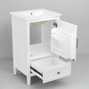 20" Freestanding Bathroom Vanity with Ceramic Semilune Sink, Drawer & Cabinet Storage, 3-Hole Faucet Mount - 3 of 4