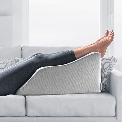 Leg Elevation Pillow - Leg Pillows for Sleeping - Cooling Gel Memory Foam Top, High-Density Leg Rest Elevating Foam Wedge | Relieves and Recovers