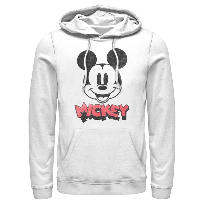 Men's Mickey & Friends Mickey Mouse Retro Headshot Pull Over Hoodie, 1 of 5