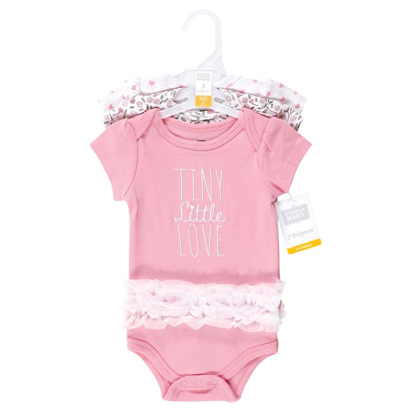 Hudson Baby Infant Girl Cotton Bodysuits, Tiny Little Love Tutu, 2 of 6
