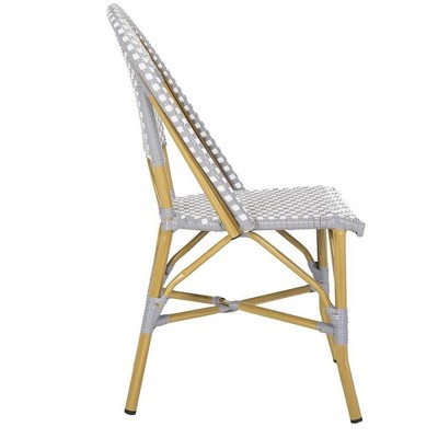 Salcha Gray and White Wicker Bistro Side Chair Set