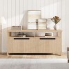 Rustic 63" TV Stand for 70 Inch TVs | Heavy-Duty Cabinet   with 4 Doors + Open Shelves & Cable Management System - 2 of 4