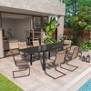 Mondawe 7-Piece Dining Set For Aluminum Telescopic Table with 6 Spring Chairs - 3 of 4
