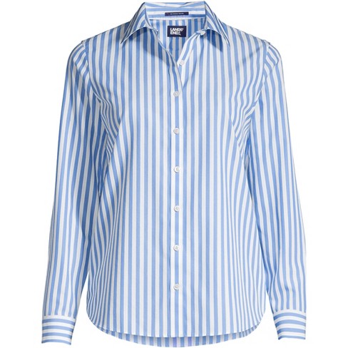 Ralph Lauren Women's Relaxed Fit Striped Cotton Shirt - Size L in Fall Royal/ White