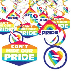 Big Dot of Happiness Love is Love - Pride - Rainbow Party Hanging Decor - Party Decoration Swirls - Set of 40 - 1 of 4