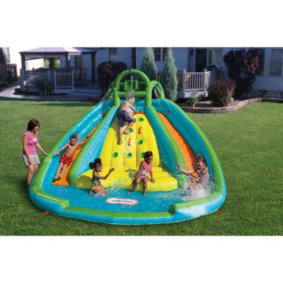 Blue and Yellow Inflatable Water Slide with Blower