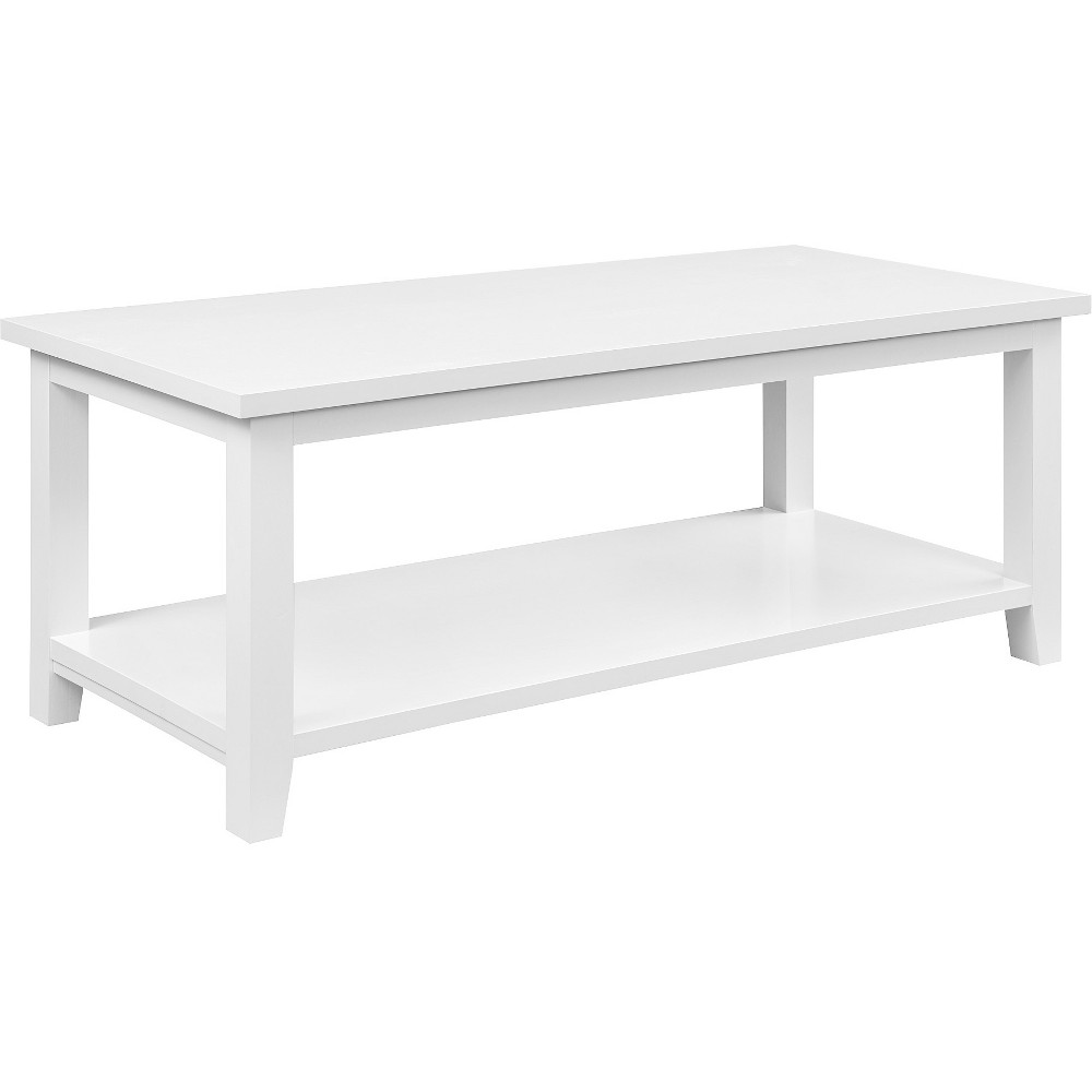 Photos - Coffee Table Transitional Classic  with Lower Shelf White - Saracina Home