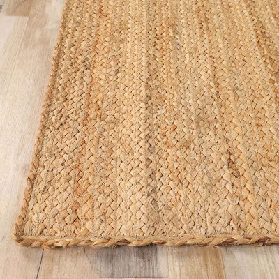 Handwoven Natural Jute Rectangle Rug, 4' x 6', Beige