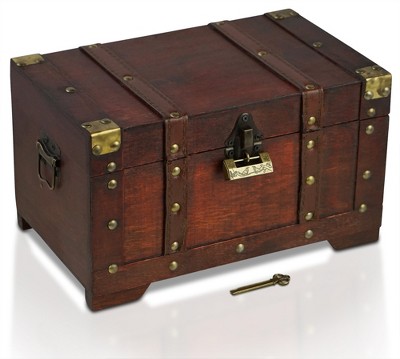 Brynnberg 12x7.9x6 Wooden Vintage Pirate Treasure Chest Storage Box