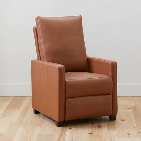 Camel faux best sale leather recliner