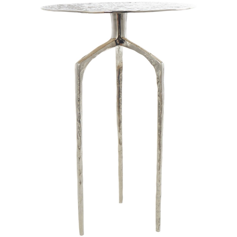 Photos - Coffee Table Olivia & May Aluminum Geometric Slim Textured Accent Table: No Assembly, Indoor Use, Made in India