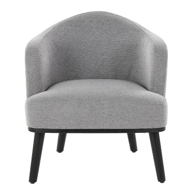 Gray Mid-Century Modern Wood Accent Chair