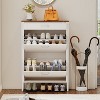 KTMBDW Rustic Shoe Cabinet with Flip Drawers, Narrow Shoe Cabinet with Metal Legs & Handles for Entryway, Hallway, Organizer - 3 of 4