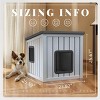 SEVOBAL Pet Crates and Houses Slanted Roof Pet House Two Entry Doors Rain Protection Simple Setup for Indoor Outdoor Use, Gray, 24.65"*21.5"*22.21" - 3 of 4