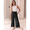 Garvee Womens Wide Leg Pants Casual High Waist Elastic Drawstring Loose Flowy Trousers with Pockets - 4 of 4