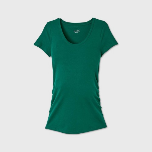 Short Sleeve Scoop Neck Side Shirred Maternity T-Shirt - Isabel Maternity by Ingrid & Isabel™ - image 1 of 1