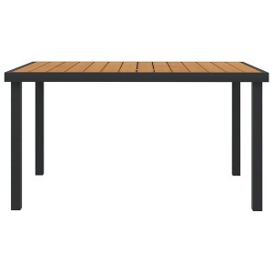 vidaXL Garden Table Black Aluminum and WPC Large Durable Garden Table - 1 of 4