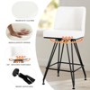 Bekrvio 26" Swivel Counter Height Bar Stools with Back-Faux Leather/Velvet Upholstered, V-Shaped Metal Legs-Modern Counter Stools for Kitchen Island - 2 of 4