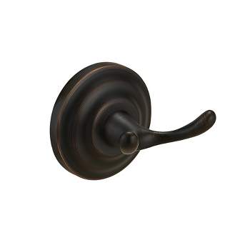 BWE Zinc Traditional Bathroom J-Hook Double Robe/Towel Hook in Oil Rubbed Bronze