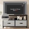 Dresser Tv Stand, Modern Tv Stands, 2 Extra Large Capacity Fabric Drawers, Entertainment Center with Open Storage Shelves, with Four Adjustable Feet - 3 of 4