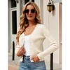 Womens Lightweight Knit Cardigan V Neck Long Sleeve Front Button Down Elegant Shrugs for Dresses,Apricot - L - 4 of 4
