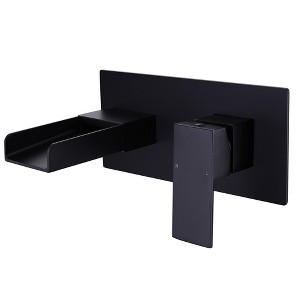 BWE Waterfall Single-Handle Wall Mount Bathroom Faucet in Matte Black - 1 of 4