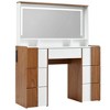 GlasFlength Makeup Vanity Tables Set with Lights in Openable Mirror, Drawers and Cabinets and Shelves, for Bedroom, Multicolored 44.39"*15.94"*52.76" - 2 of 4