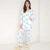 Anna-Kaci Lounge Women's Blue Fruit Print Long Sleeve Pajama Set with Elastic Cuffs and Relaxed Fit Pullover Top - 2 of 4