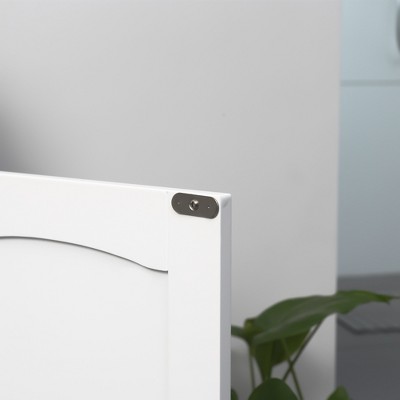 White MDF Pedestal Under Sink Cabinet with Adjustable Shelves